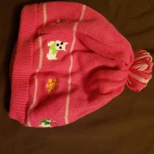 girls pink beret winter hat